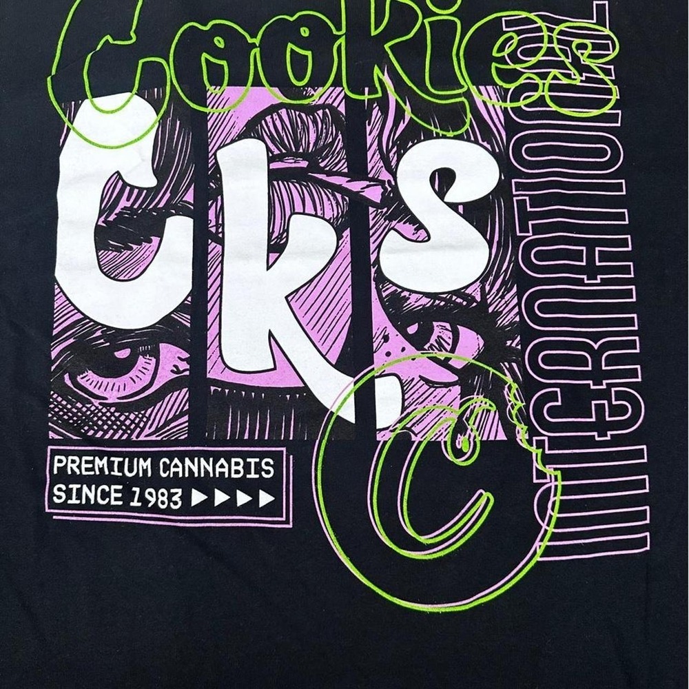 Cookies SF International Premium Cannabis Graphic Tee Black Pink Green Mens M